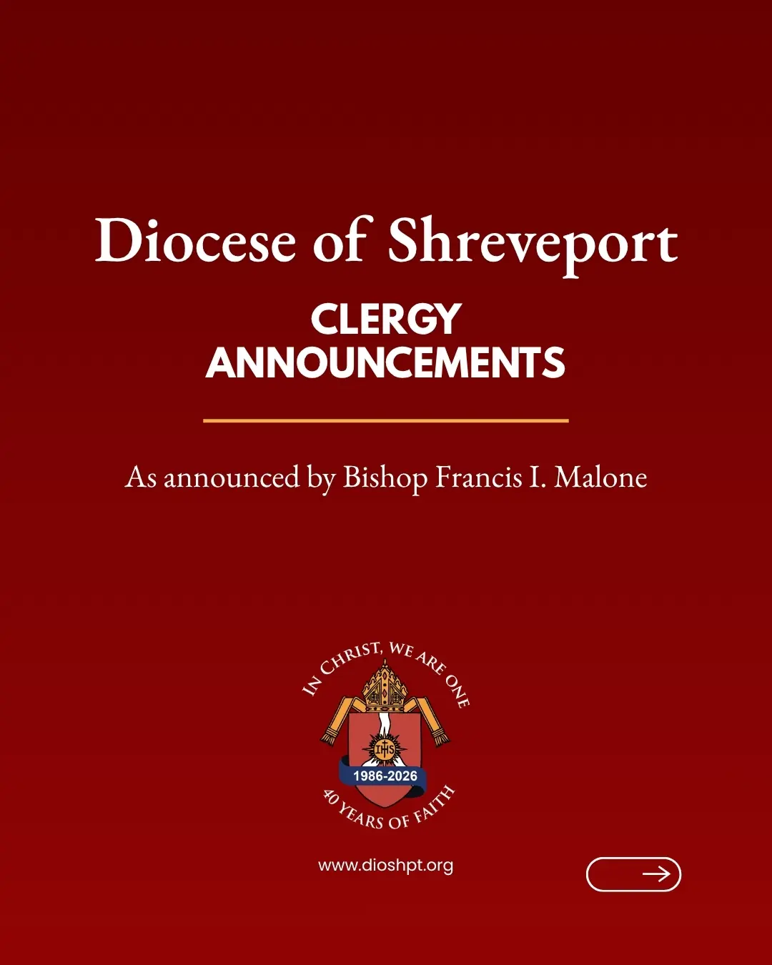 Clergy Announcement May 27, 2026