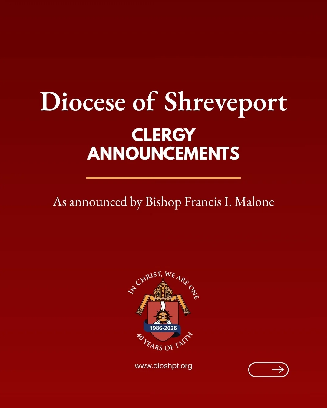 Clergy Announcement June 22, 2026