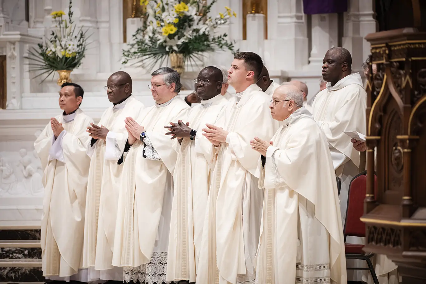 Diocesan priests at the Diocese of Shreveport Chrism Mass, March 2026