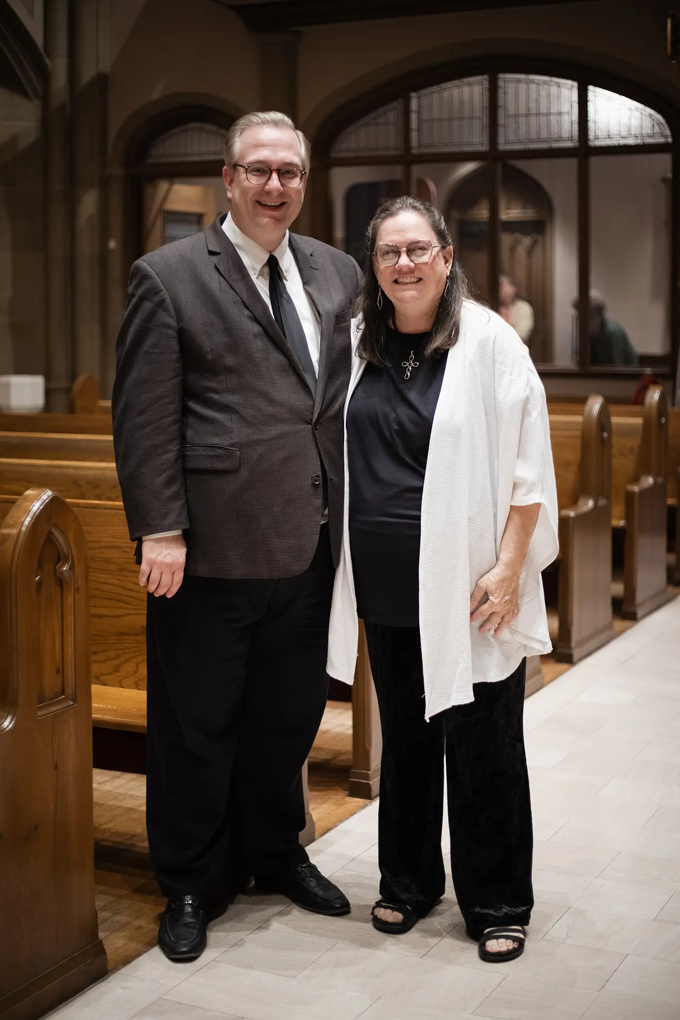 Aaron Wilson, the Director of Sacred Music at the Cathedral, and Gwen Stuart, the Director of Music Liturgy at St. Jude in Benton