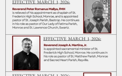 Clergy Announcement March 9, 2026